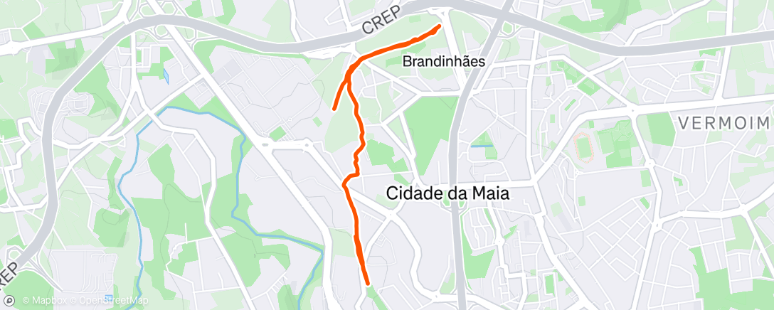 Map of the activity, Caminhada ao anoitecer