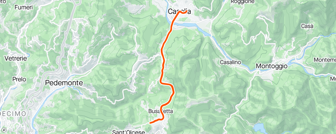 Map of the activity, Corsa mattutina