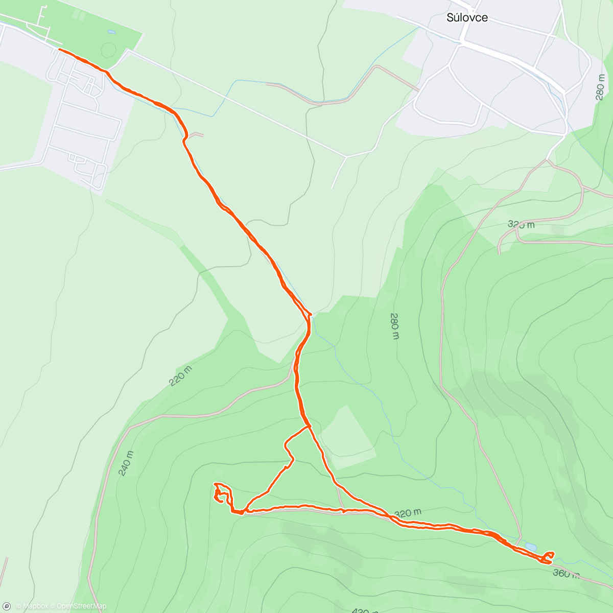 Map of the activity, Oponicky hrad
