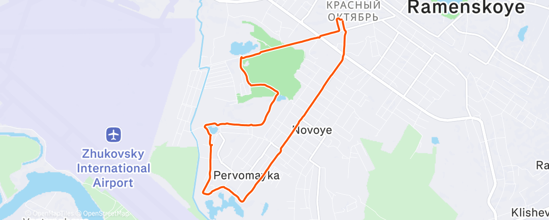Map of the activity, Afternoon Run