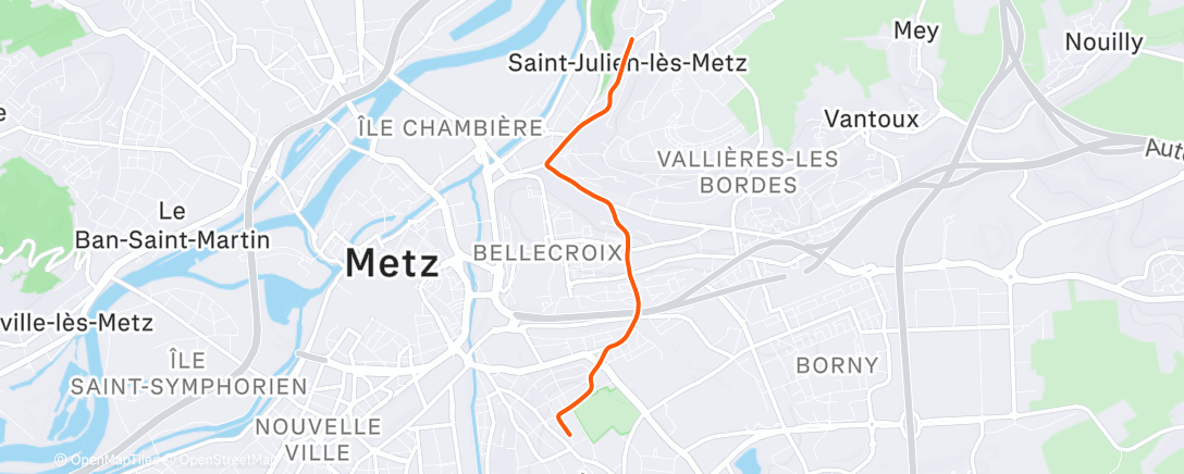 Map of the activity, Night Run