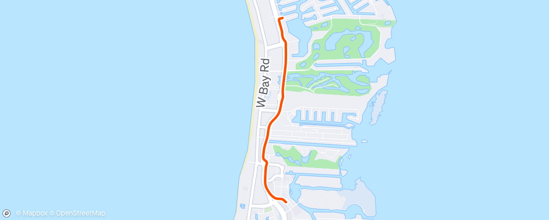 Map of the activity, ⛅ West Bay Morning Ride