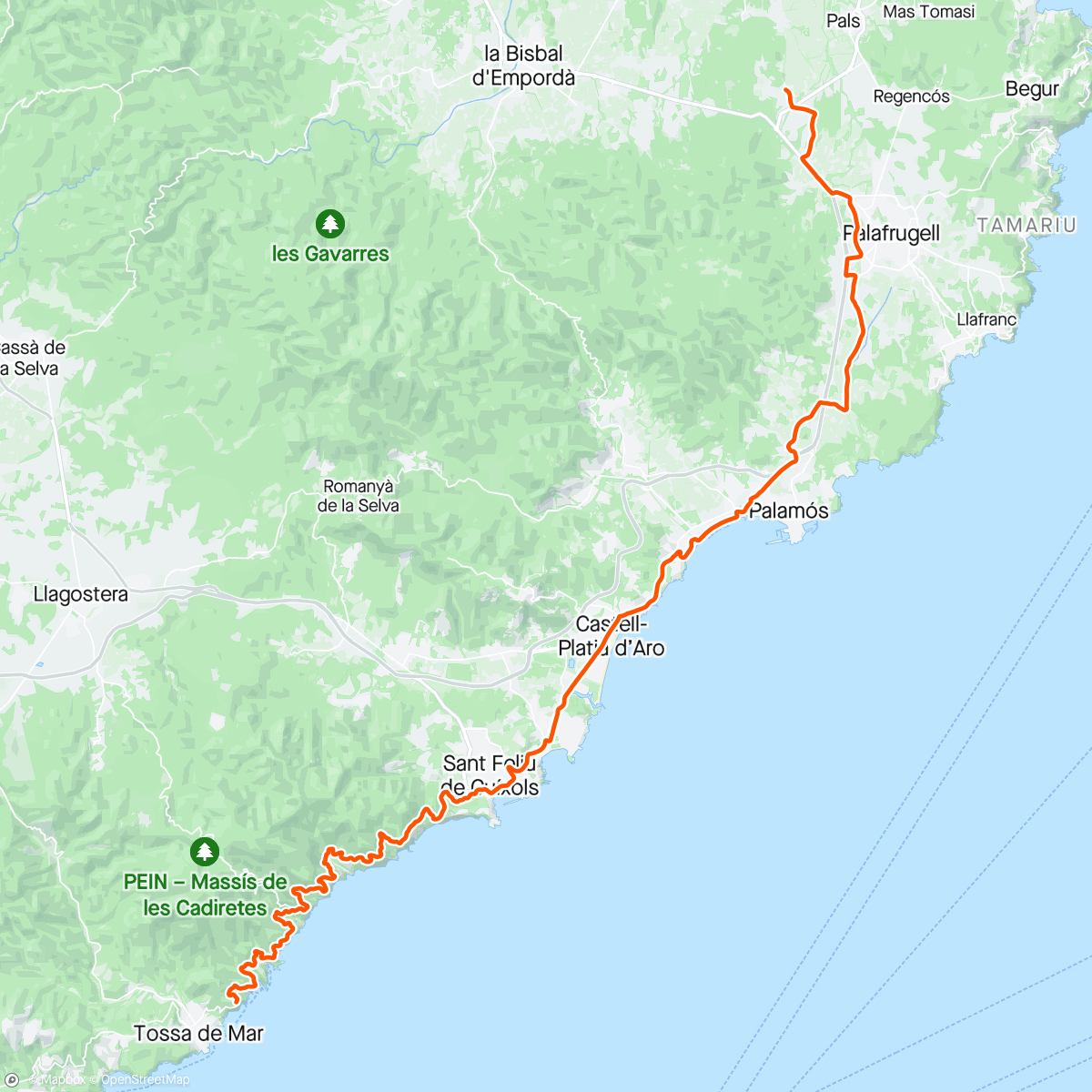 Mapa de la actividad (Costa Brava 🇪🇸)
