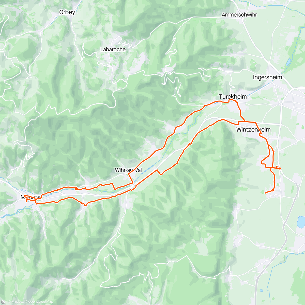 Mapa de la actividad (Van Eguisheim naar Munster en terug)
