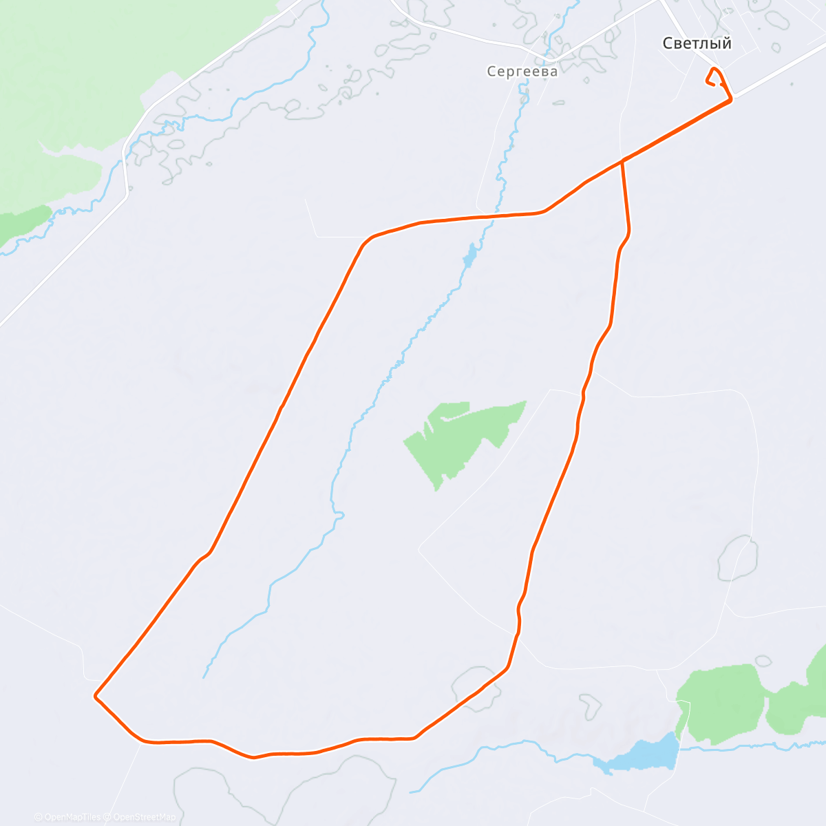 Map of the activity, Дневной забег