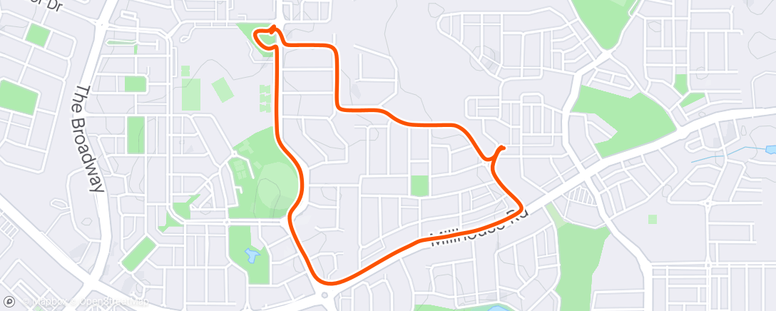 Map of the activity, Evening Jog With 480 Strathmore Steps