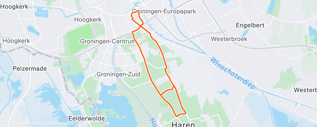 Map of the activity, Middagloop