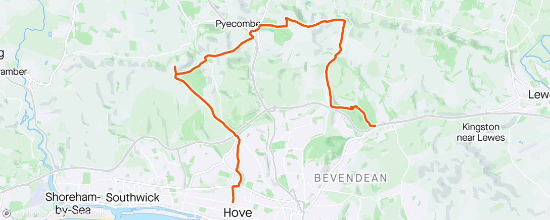 Map of the activity, Stanmer, Beacon & Dyke Hike with Nick