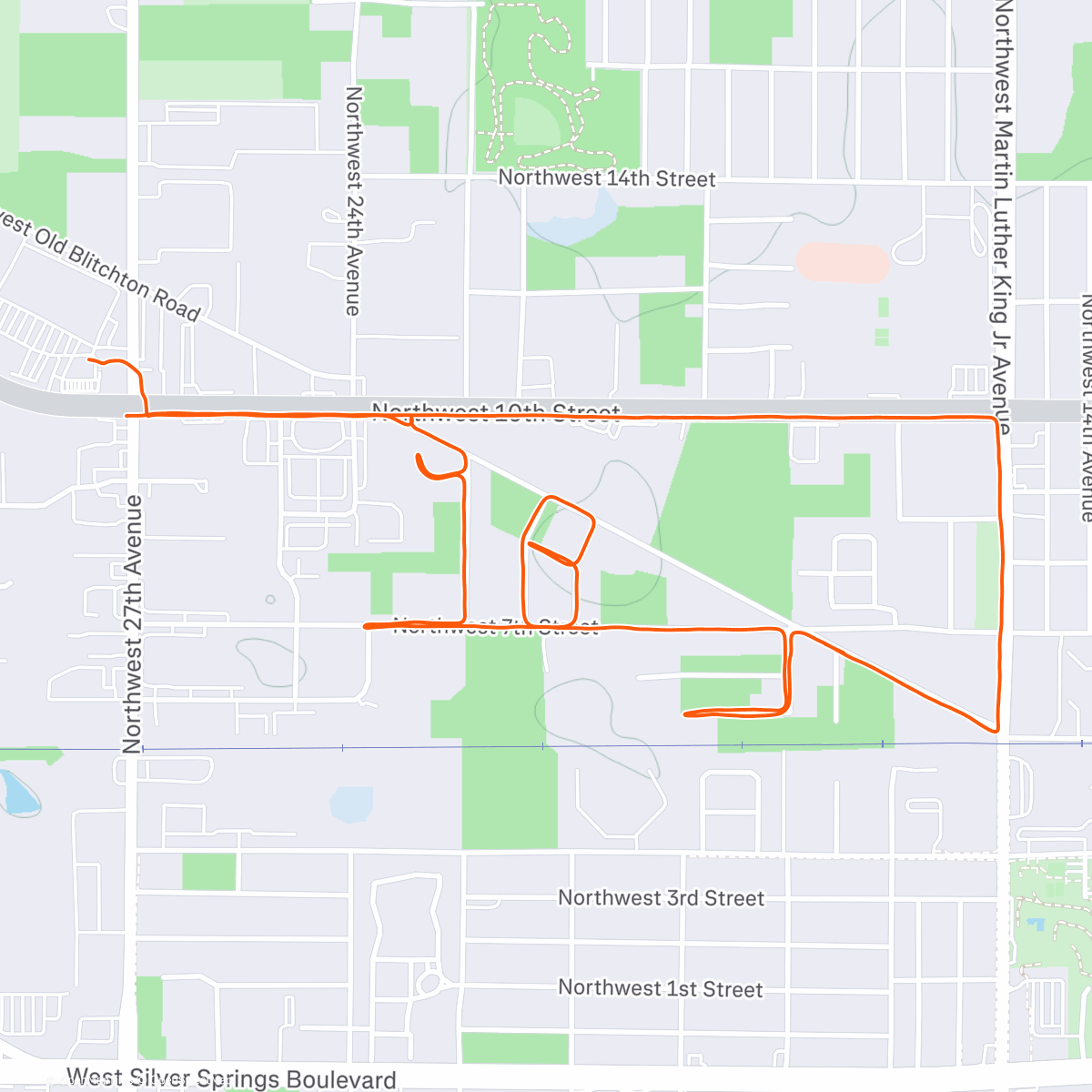Map of the activity, Afternoon Run