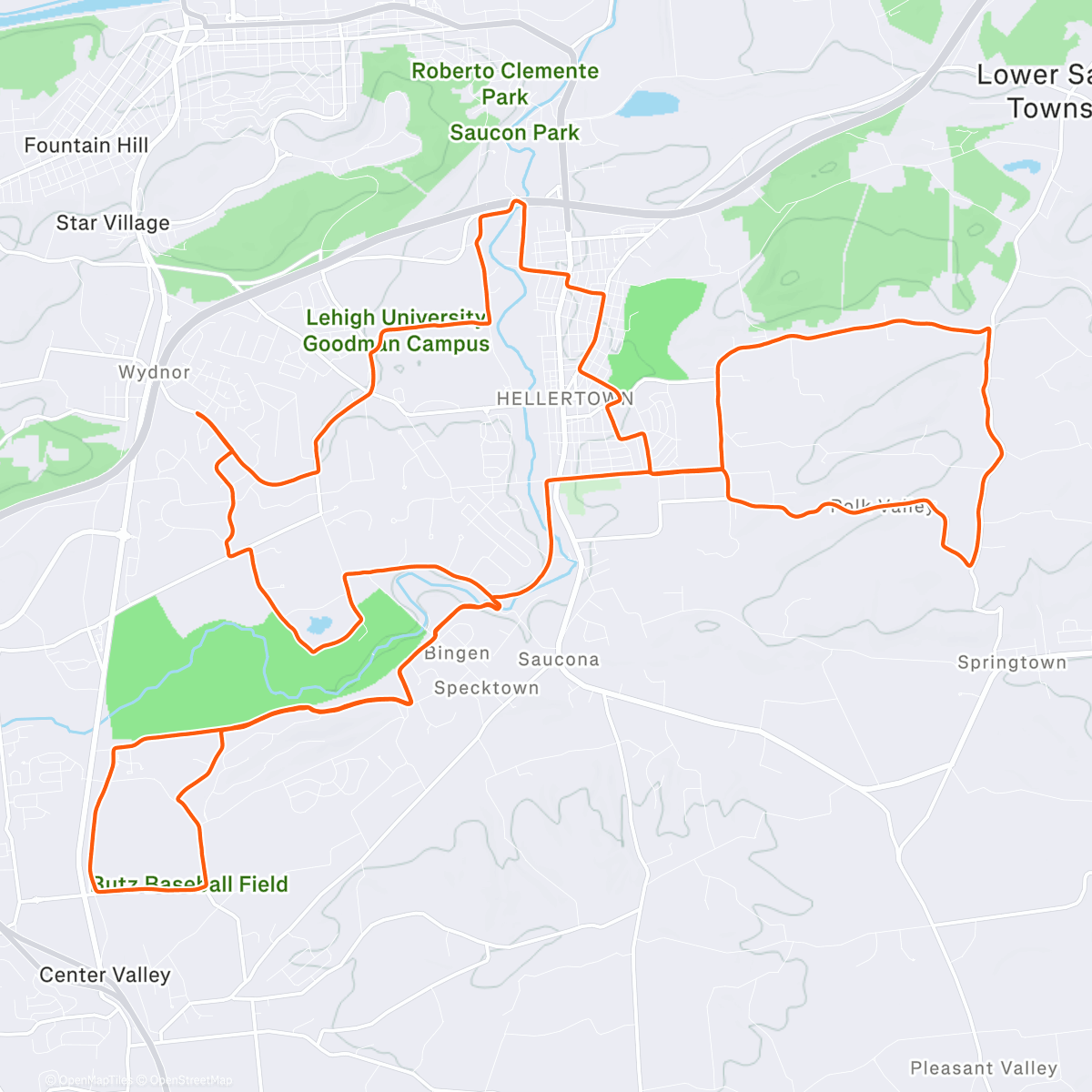 Map of the activity, Lunch Ride