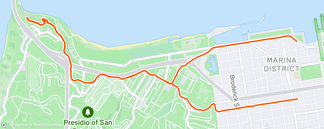 Map of the activity, Afternoon Run