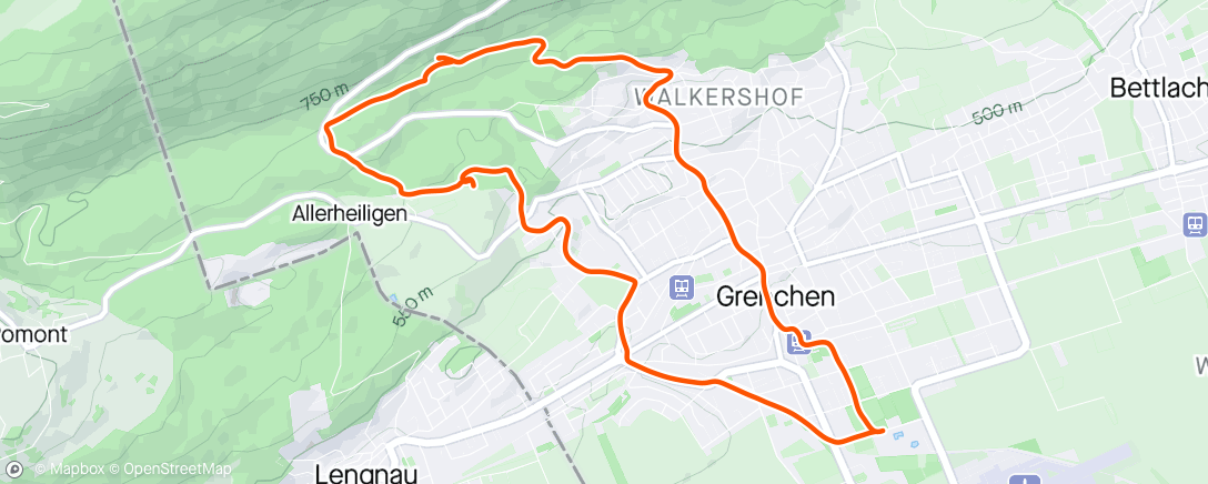 Map of the activity, Grenchen exploration