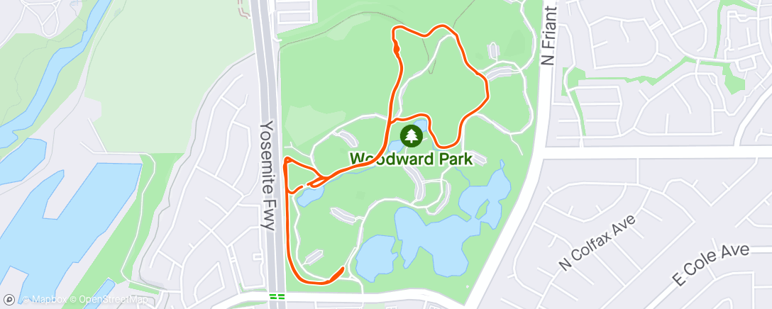 Map of the activity, Afternoon Run