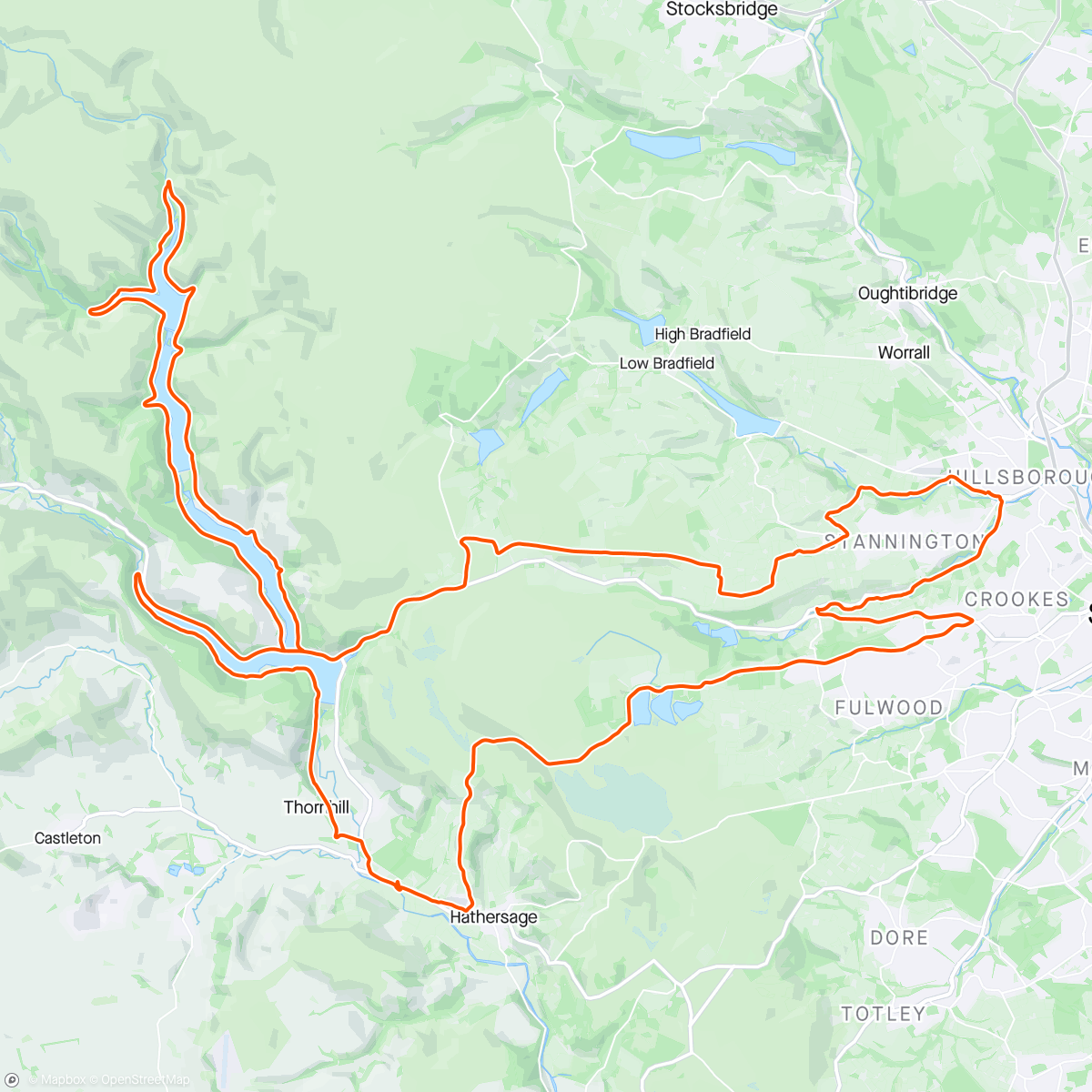 Map of the activity, Sheffrec Gravel Ride.