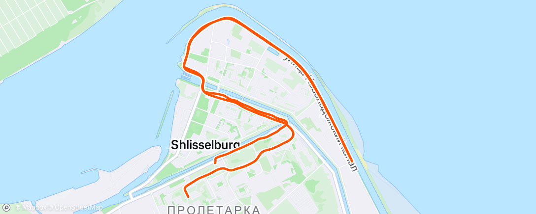 Map of the activity, Evening Run