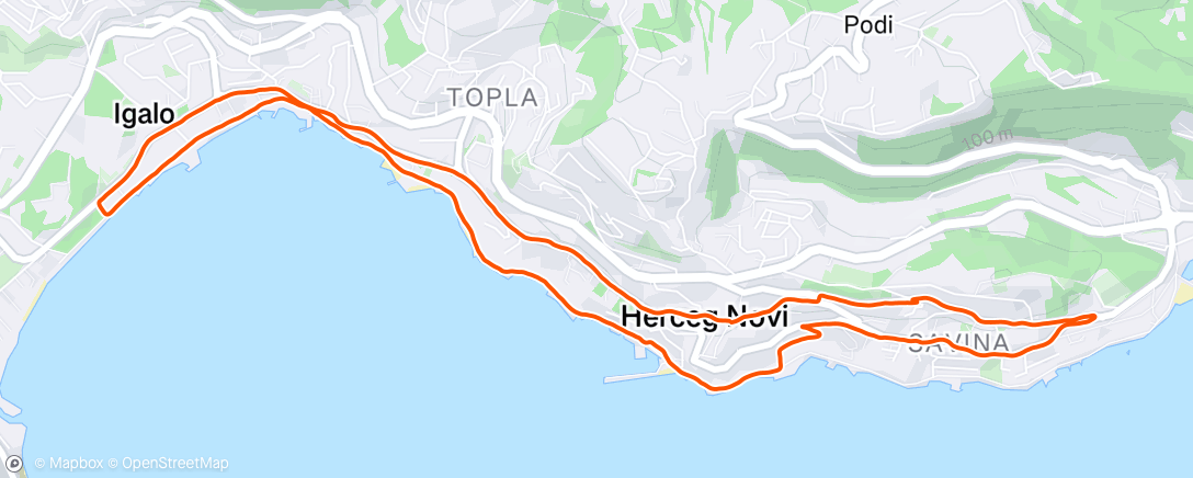 Map of the activity, Recovery 9 km + pull ups
