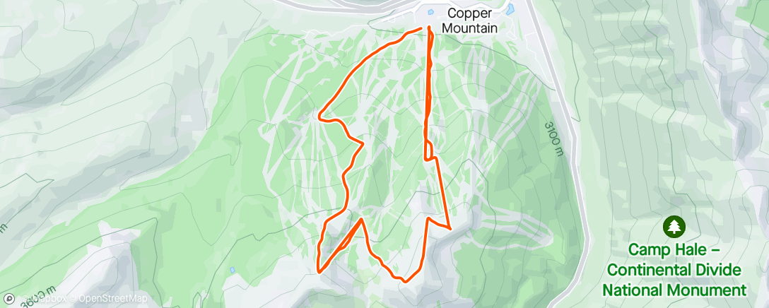 Map of the activity, Slopes - A morning snowboarding at Copper Mountain Resort
