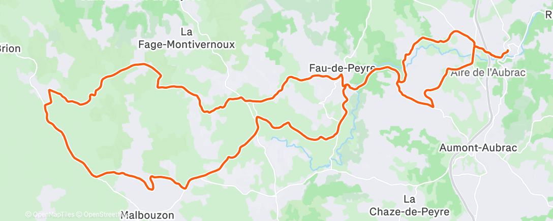 Map of the activity, Gravel sur l'Aubrac au soleil ☀️ mais 🥶