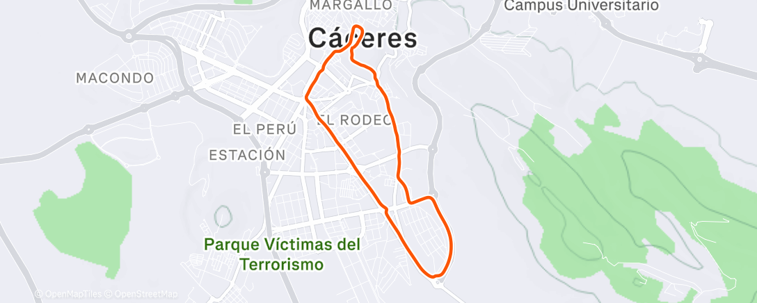 Map of the activity, Carrera de mañana