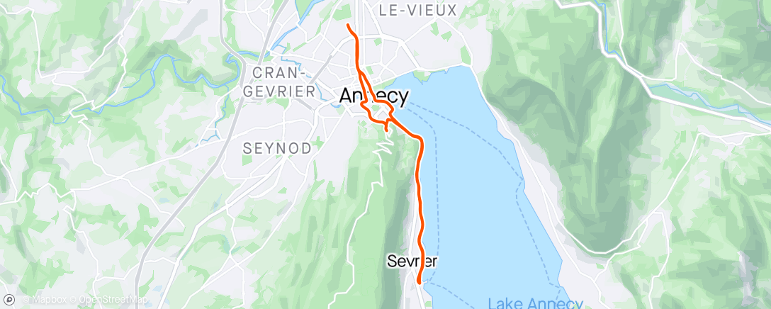 Map of the activity, 6x1000 à 4’15