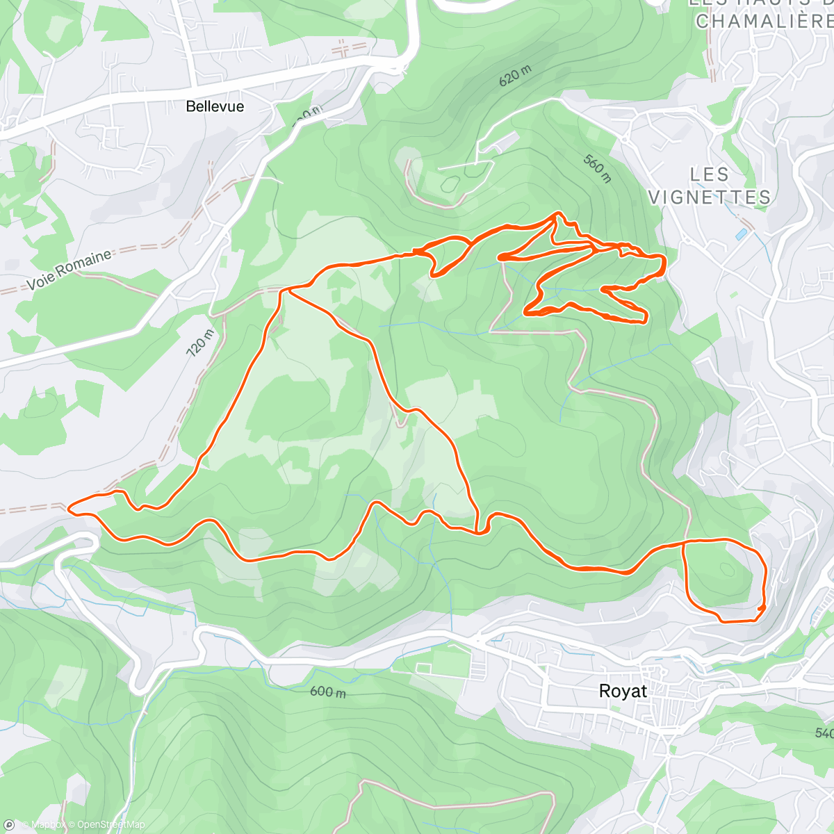 Map of the activity, Sortie VTT le matin