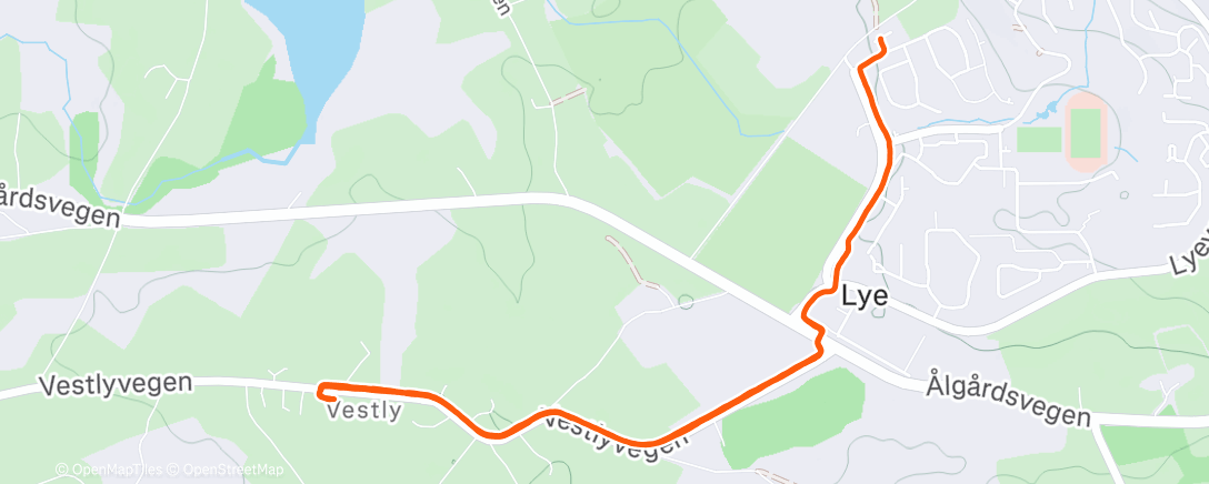 Map of the activity, Afternoon Run