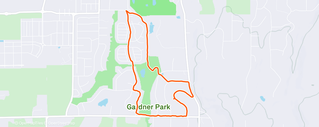 Map of the activity, Afternoon Run