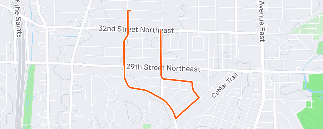 Map of the activity, Evening Walk