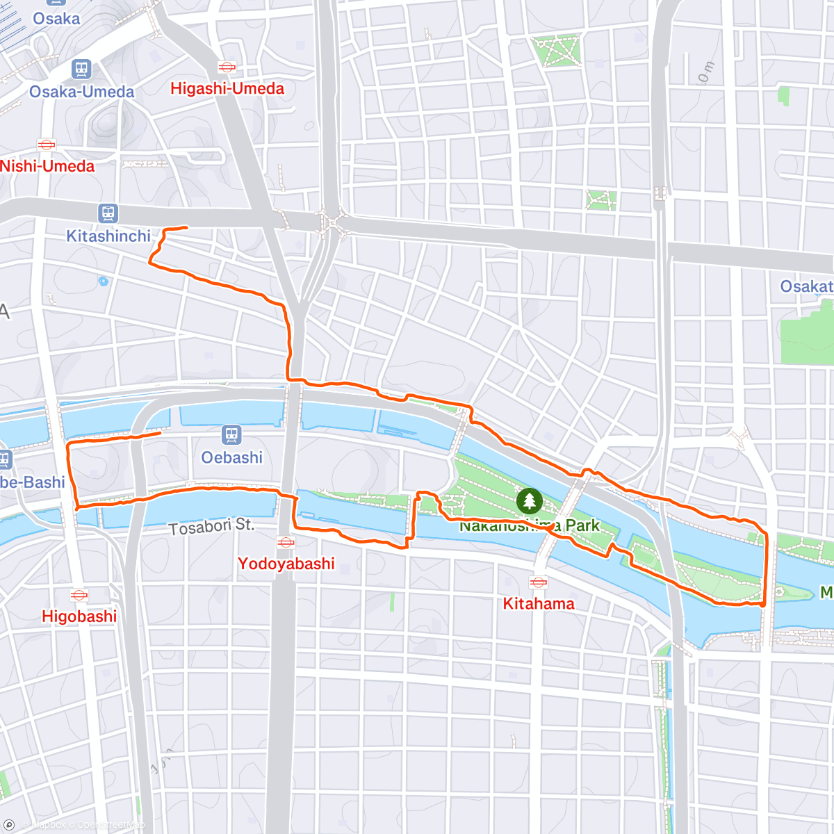 Map of the activity, Nakanoshima Random Walk