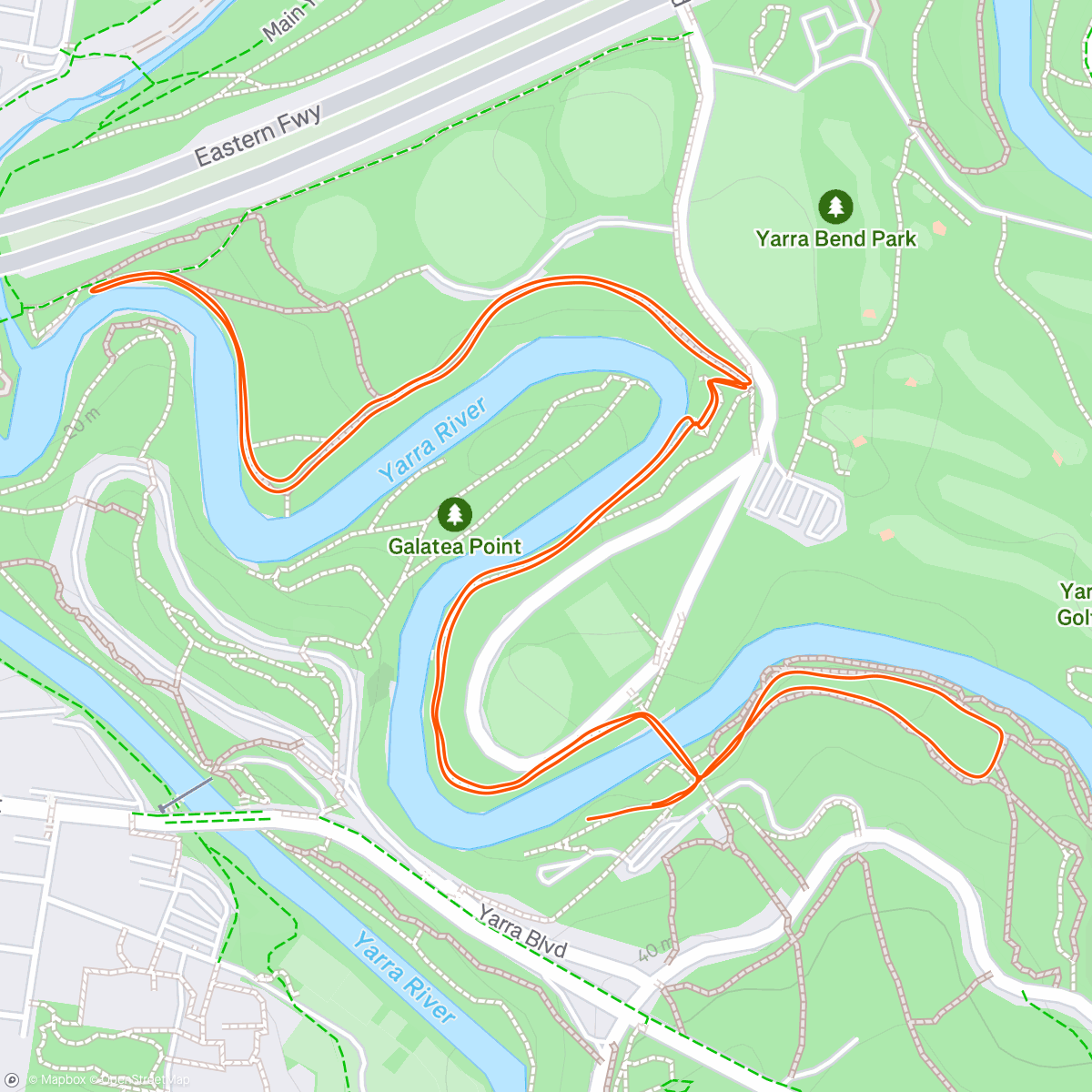 Map of the activity, Studley parkrun