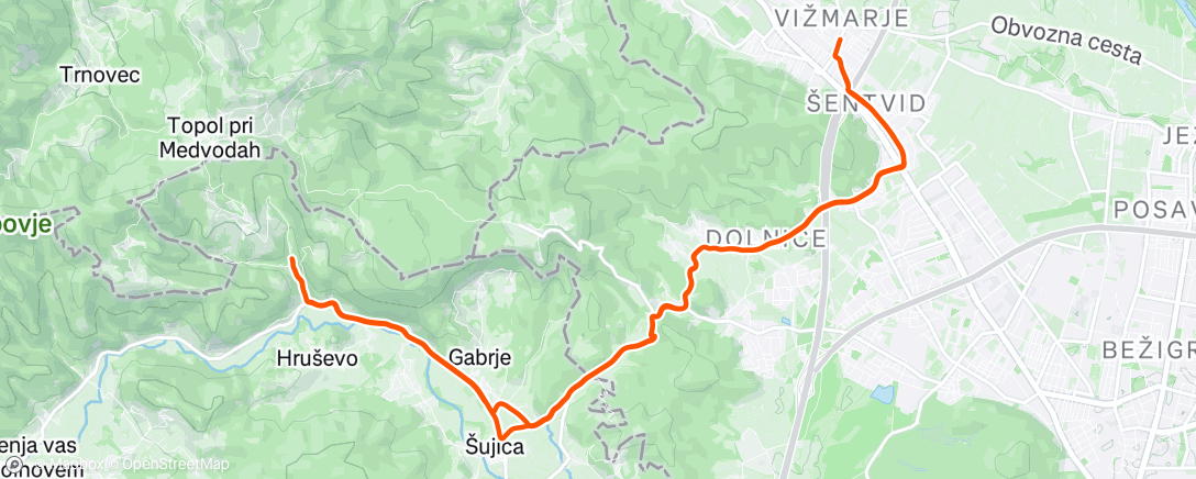 Map of the activity, Lunch Ride
