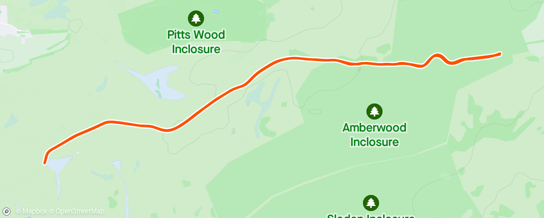 Map of the activity, RRR - Fritham Out/Back