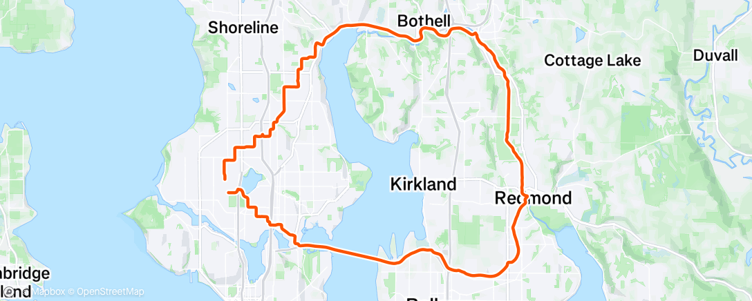 Map of the activity, Sammamish River