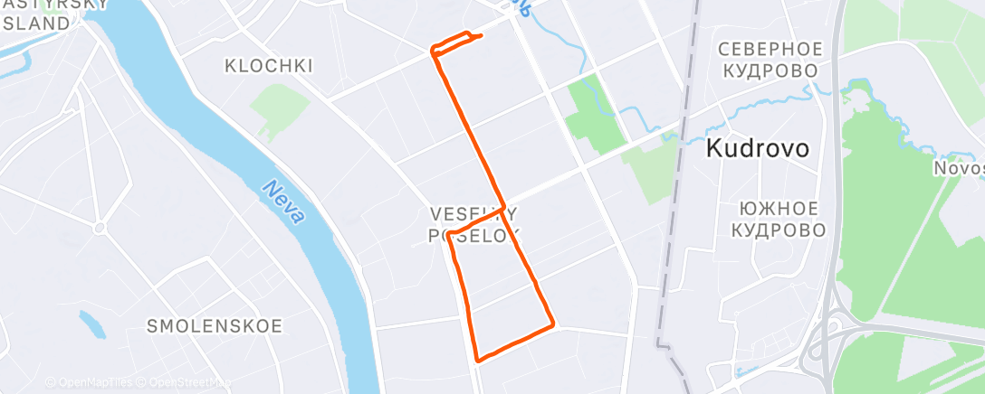 Map of the activity, Evening Run