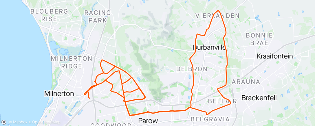 Map of the activity, Durbanville Loop