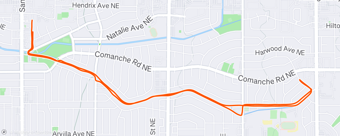 Map of the activity, Afternoon Run