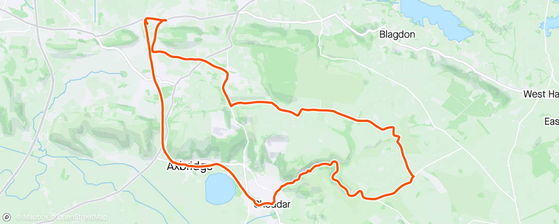 Map of the activity, Lunch Ride - the Strawberry Line and Cheddar Gorge loop