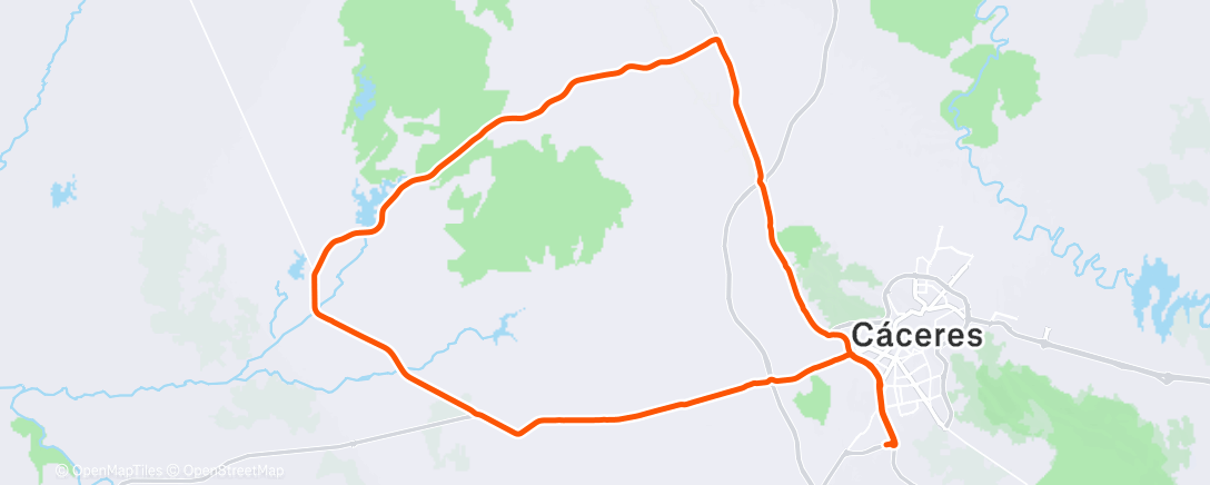 Map of the activity, Bicicleta a la hora del almuerzo