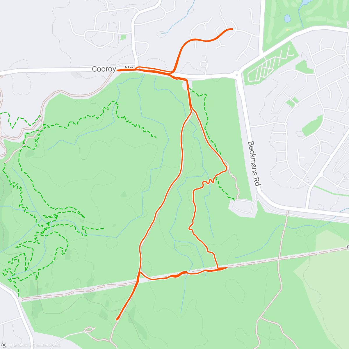 Map of the activity, Tewantin runners. Hills