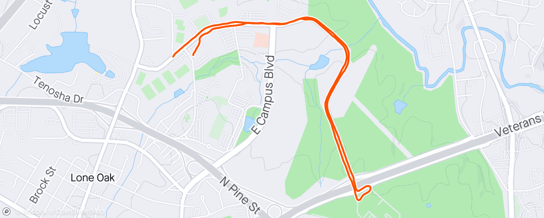 Map of the activity, Afternoon Run 🐍