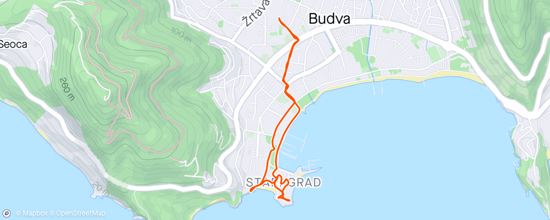 Karte der Aktivität „89.7 (#Budva, Montenegro)”