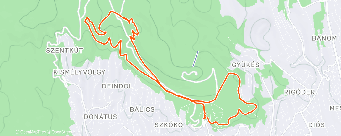 Map of the activity, Afternoon Run