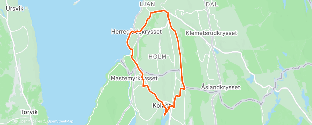 Map of the activity, Afternoon Run