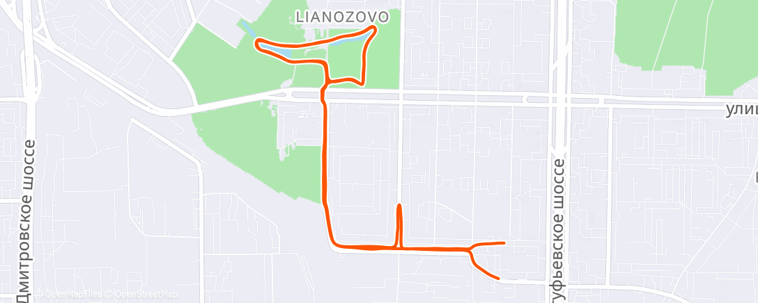 Map of the activity, Утренний забег