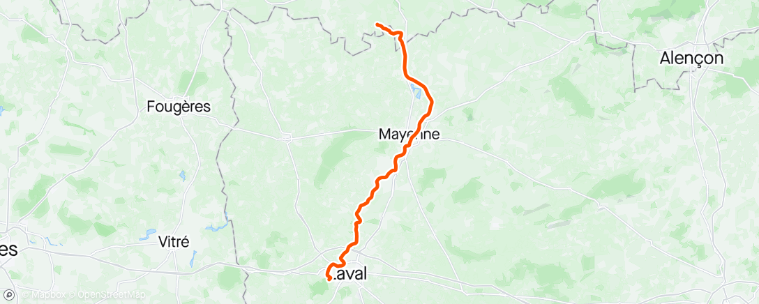 Map of the activity, Vélo Francette