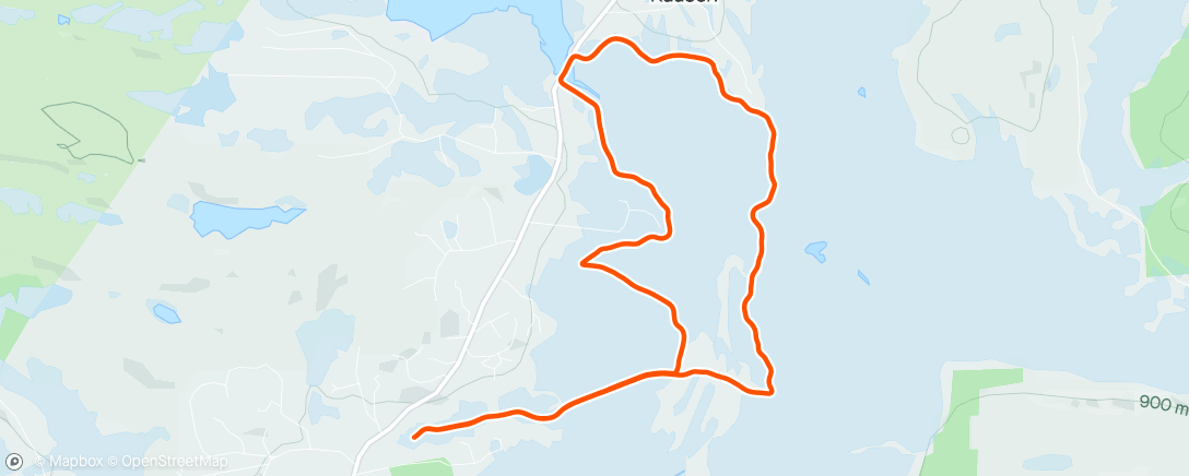 Map of the activity, Sjusjøen-Kuåsen-Kroksjøen-Sjusjøen