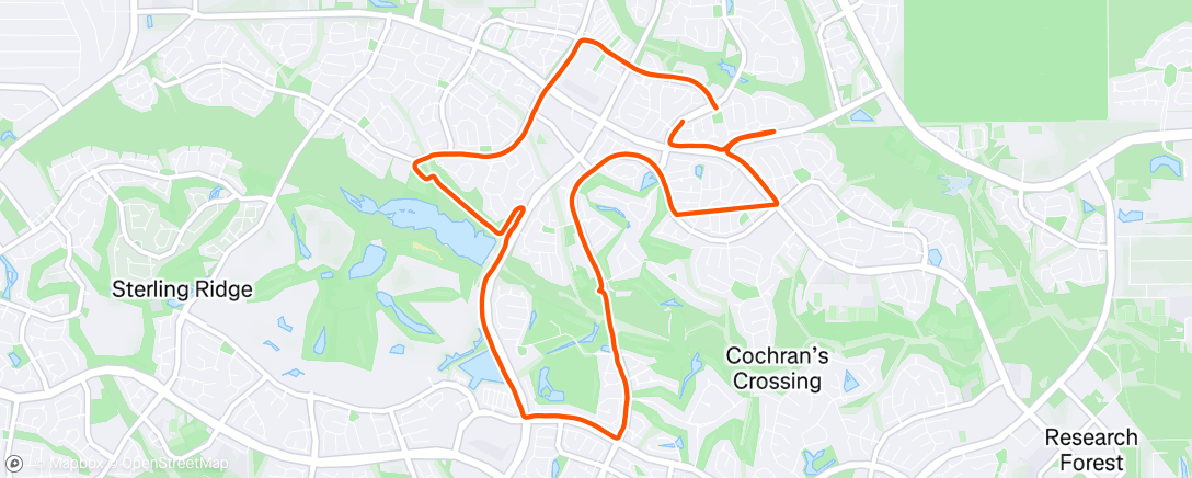 Map of the activity, Afternoon Run with Heider
