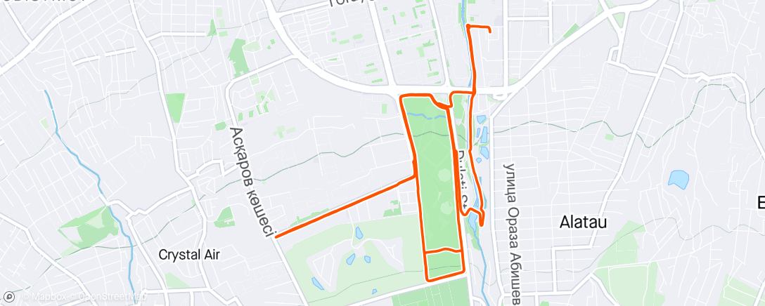 Map of the activity, Утренний забег