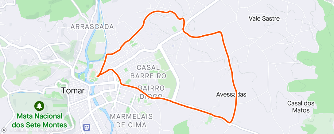 Map of the activity, Sessão | Centro Municipal de Marcha e Corrida de Tomar