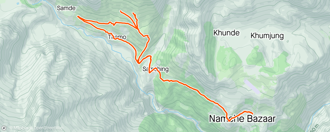 Map of the activity, Namche Thamo